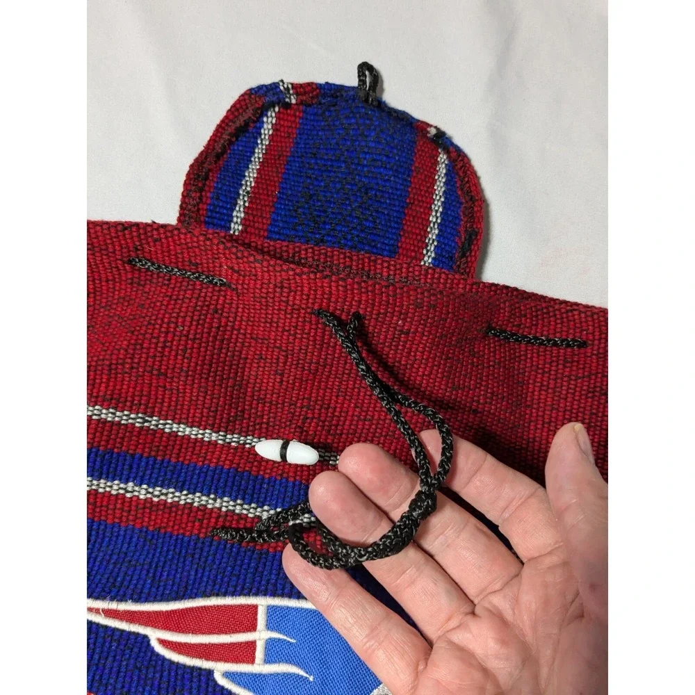 NEW ENGLAND PATROITS Red‎ Blue Drug Rug Mexican Baja Style Woven Backpack